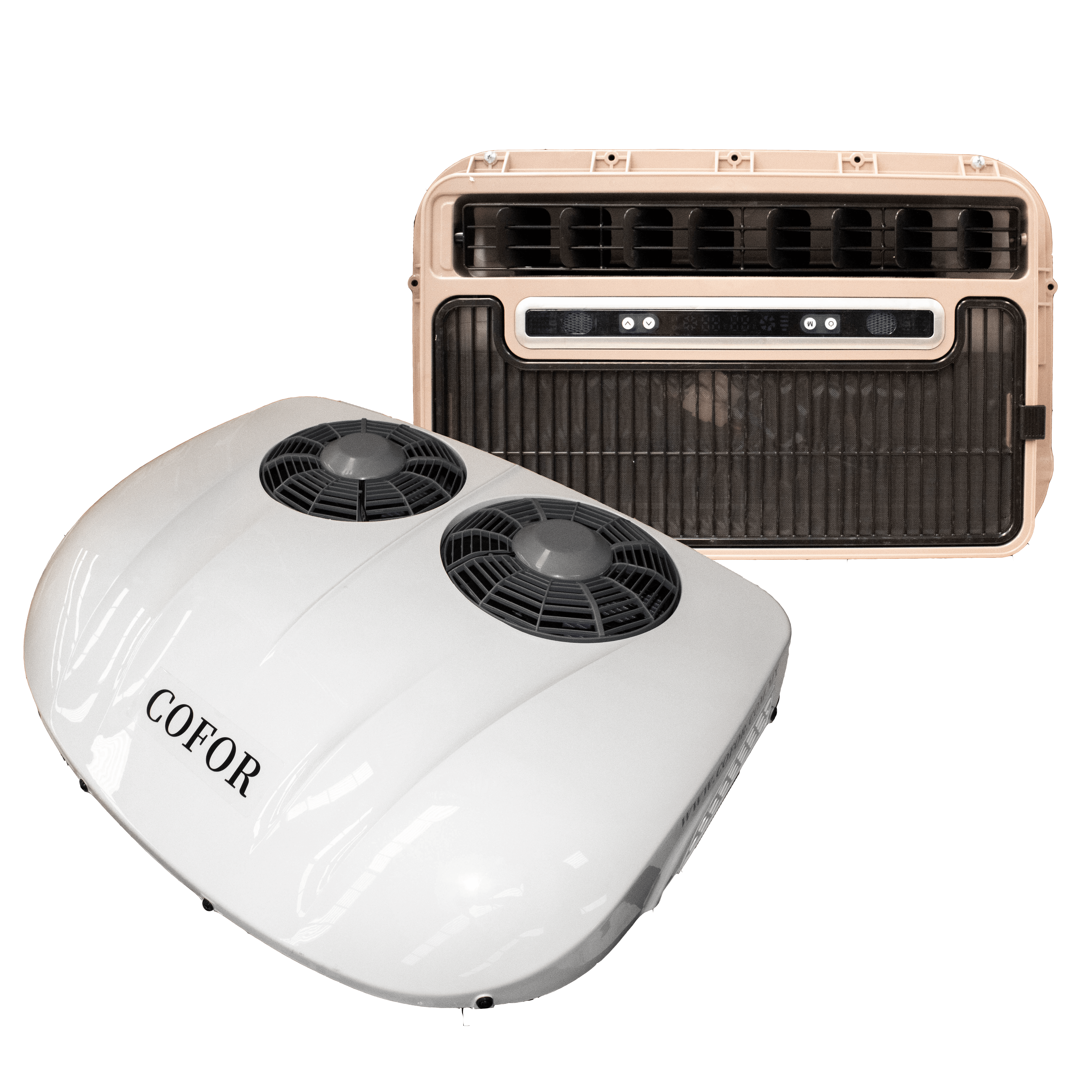 Clima móvil modelo KM9000RMS montado en techo, con diseño compacto y tecnología avanzada.